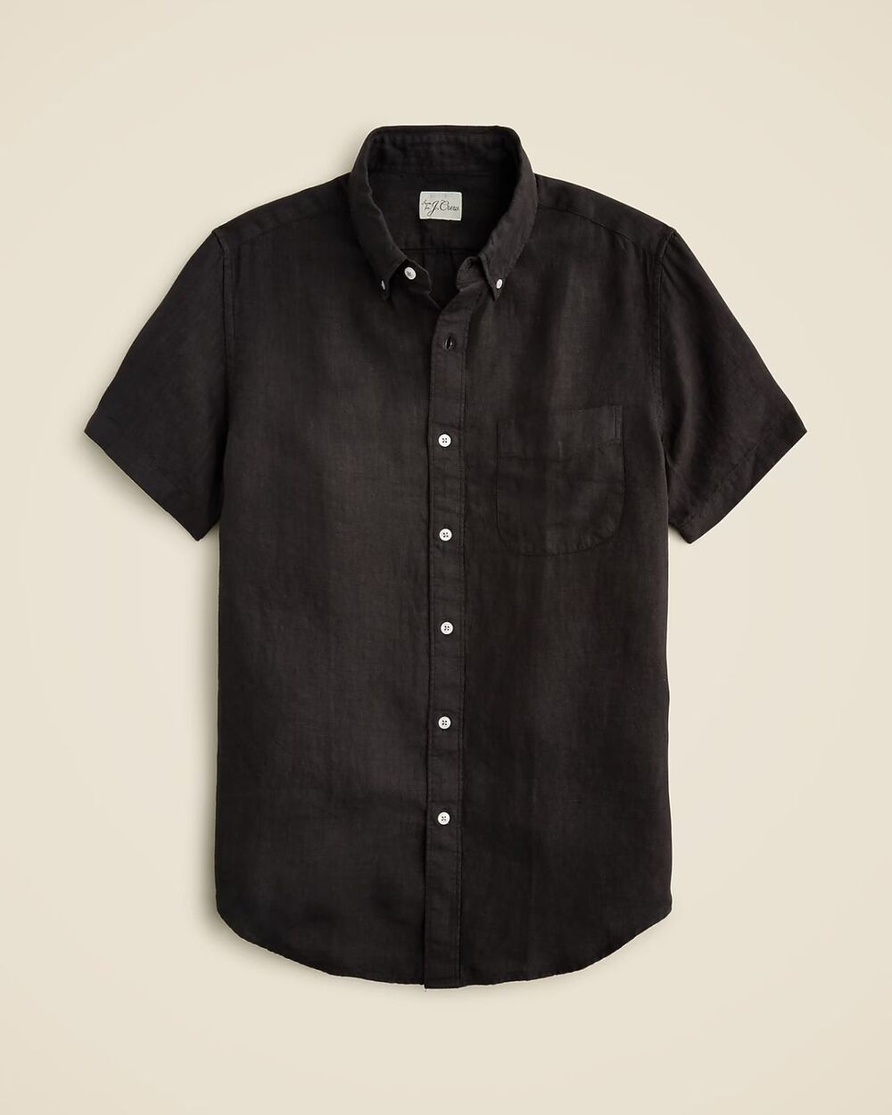 J Crew Baird McNutt Linen Shirt Mens S Black Short Sleeve Button Down BE998 NWT